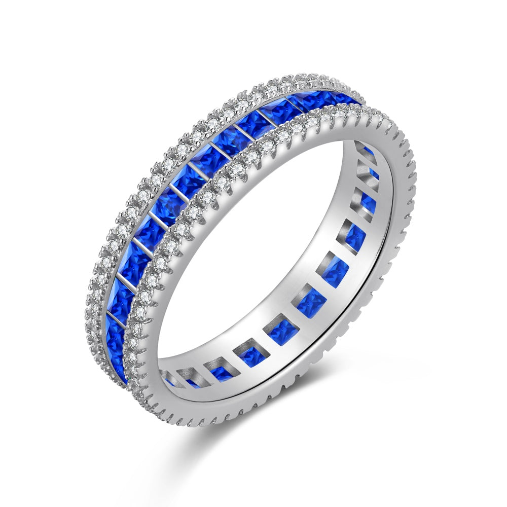 colorful diamond ring silver