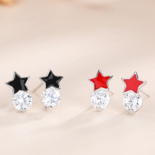 crystal star stud earrings