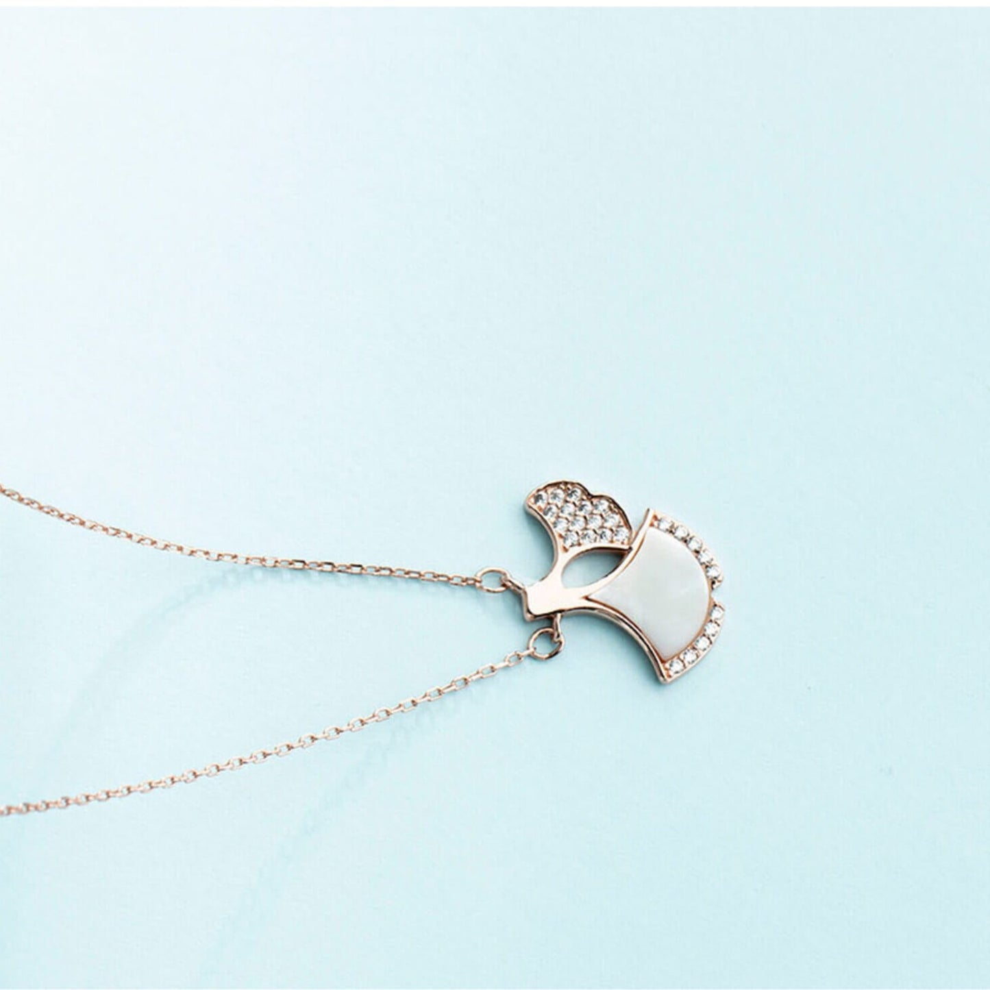 shell gingko necklace use silver
