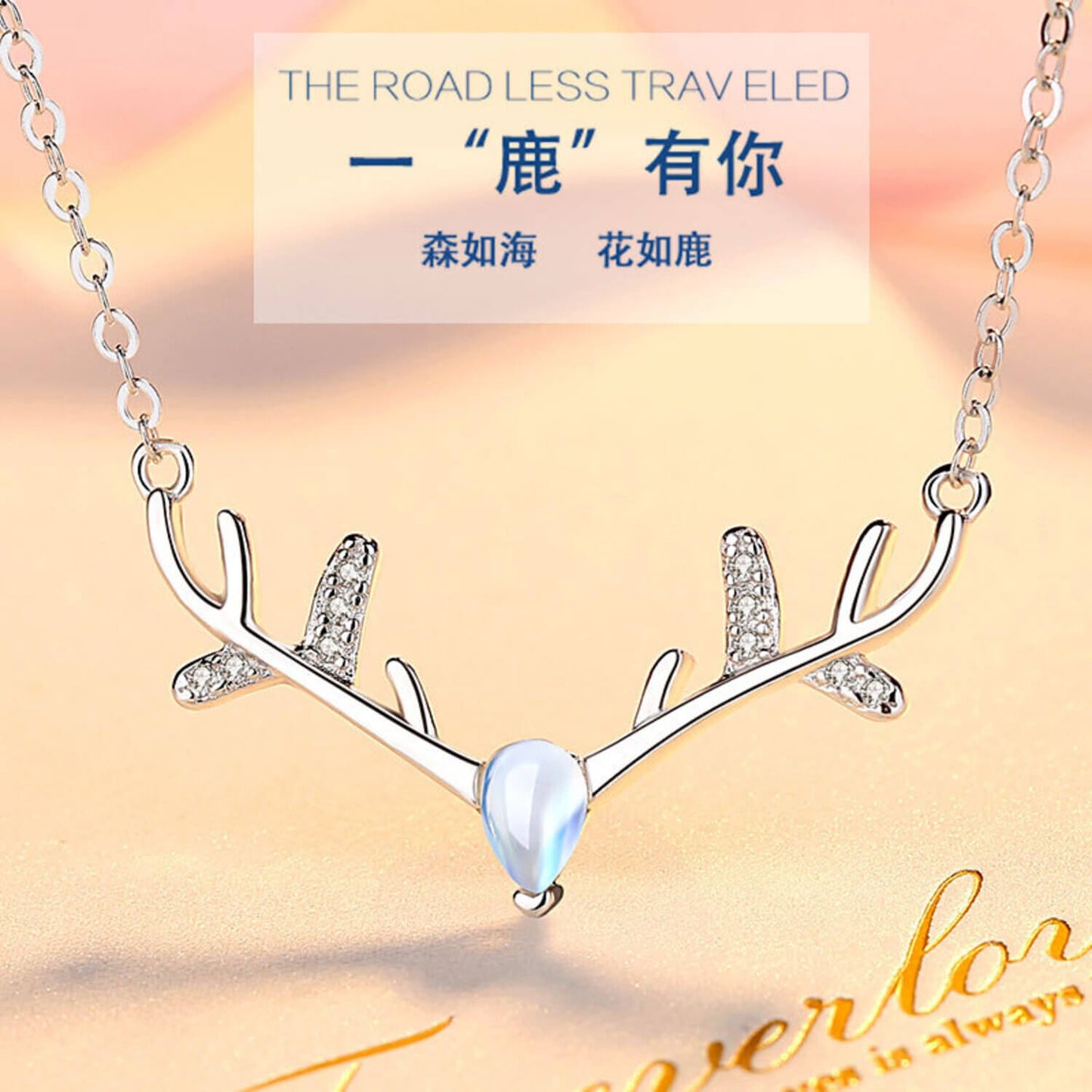 antler necklace for women gold