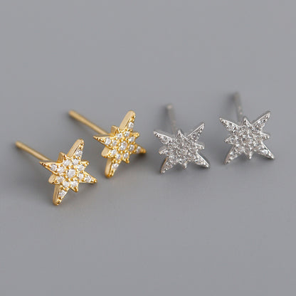 north star hoop earrings