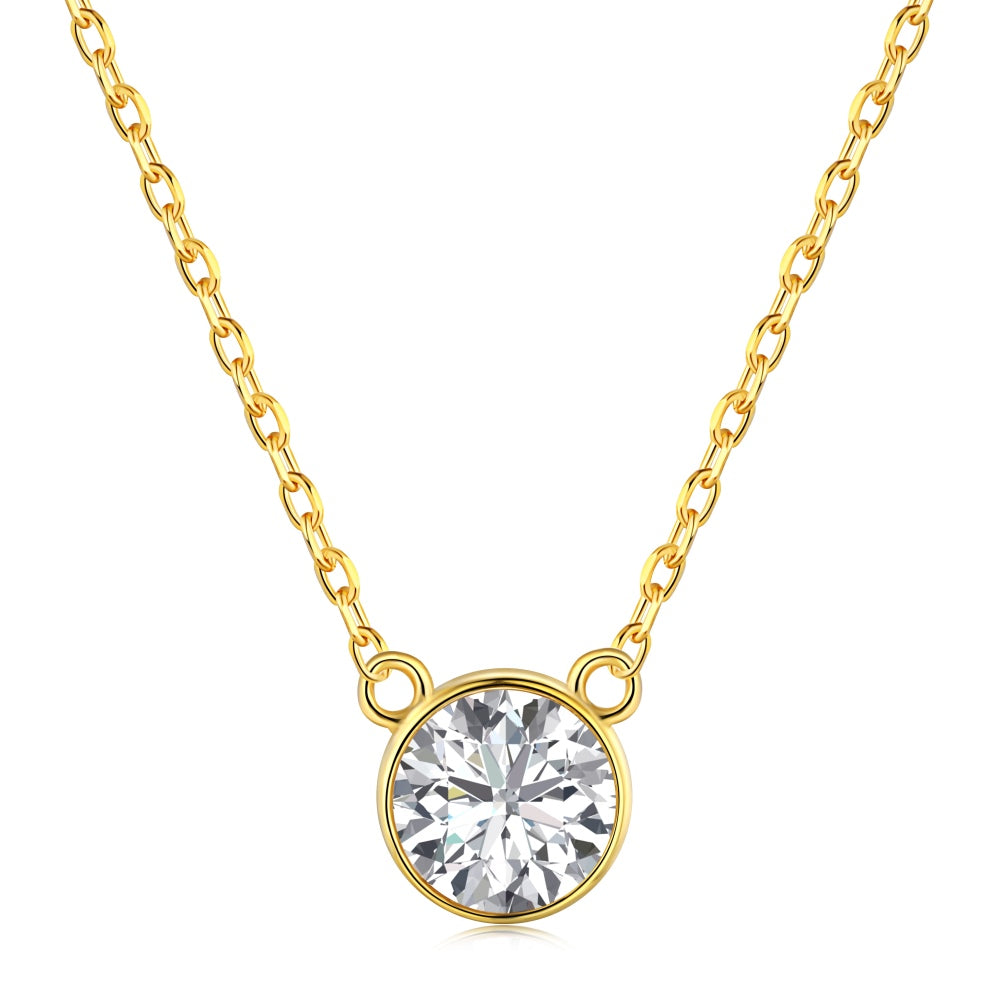 solitaire necklace white gold