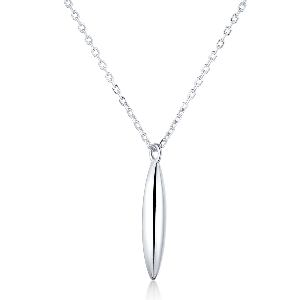 feather lucite pendant silver