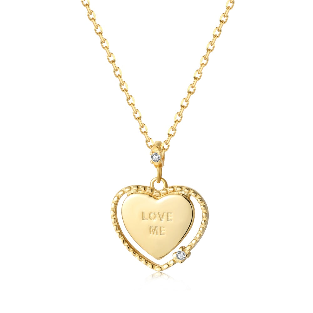 love me necklace heart
