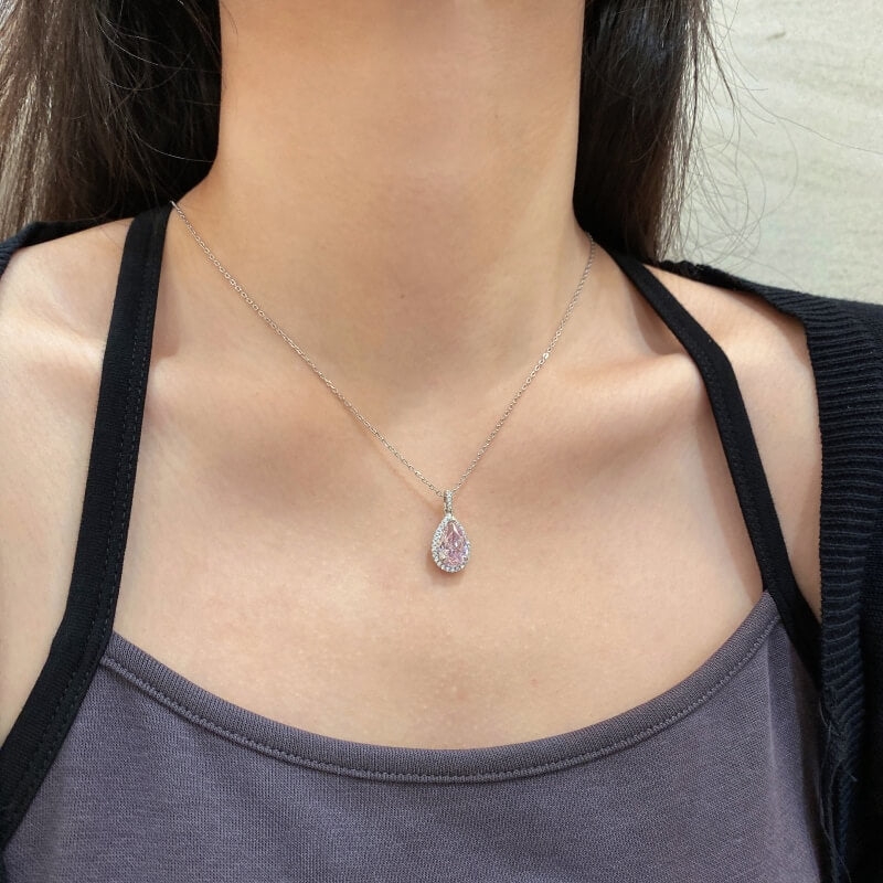 teardrop moissianite necklace jewelry gift