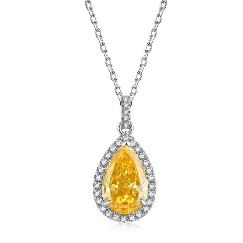pear diamond necklace gold