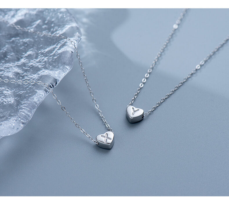gifts heart letter initial necklace