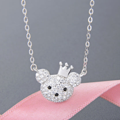 crown teddy bear necklace