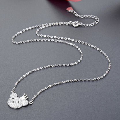 crown teddy pendant silver