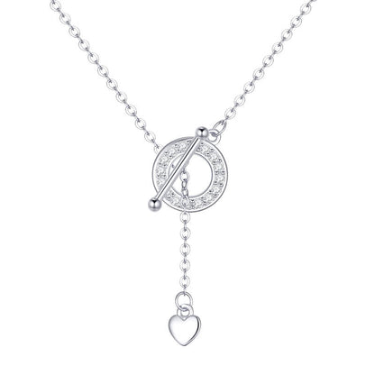 heart t bar pendant diamond circle