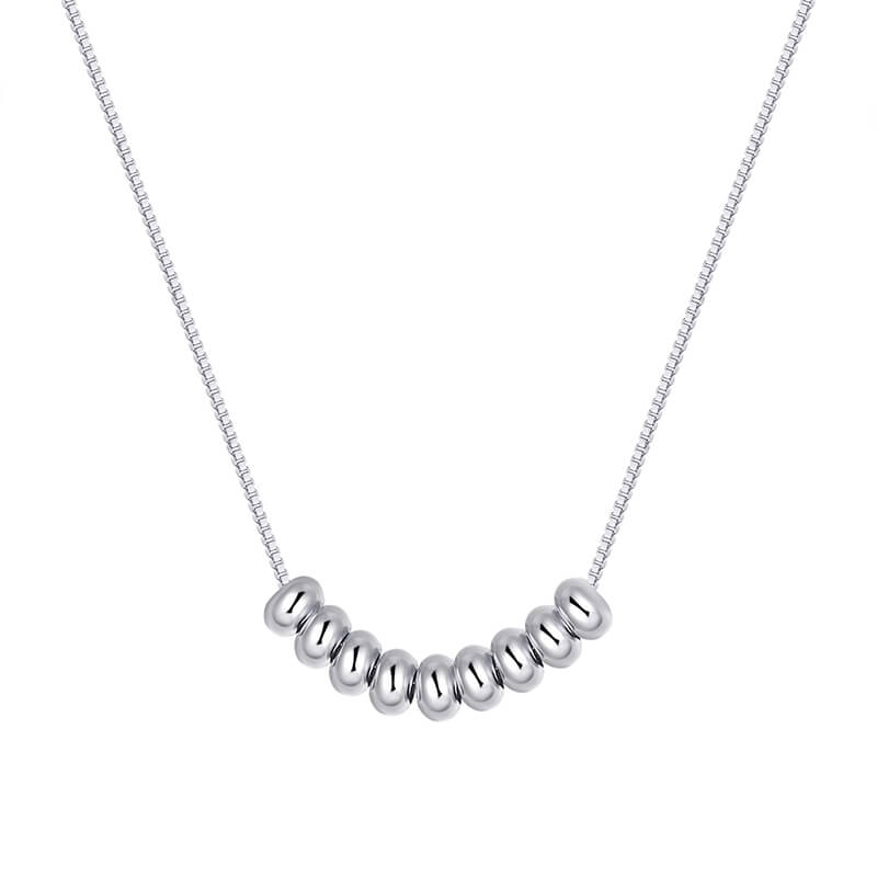 silver bead necklace for women