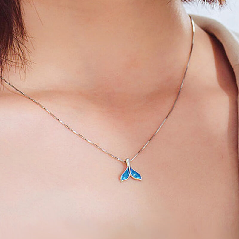 whale tail necklace gold