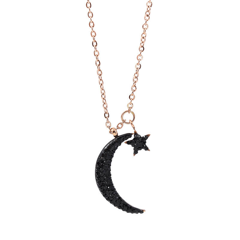 moon and star necklace white gold