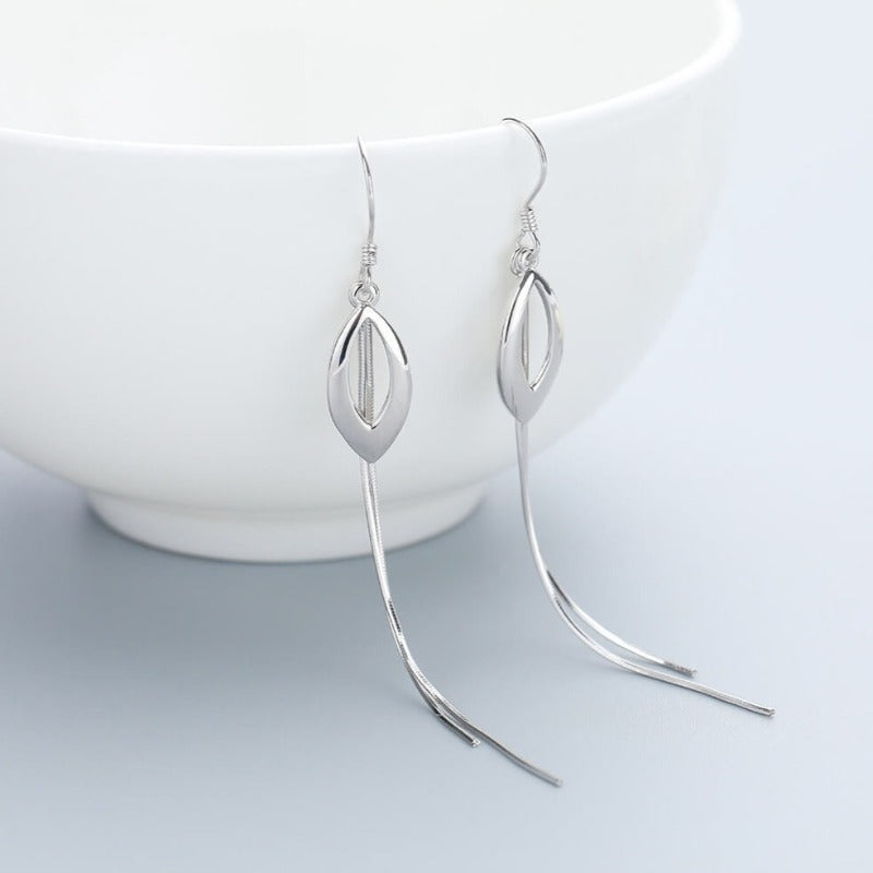 925 Sterling Silver Dangle Chain Tassel stud Earrings