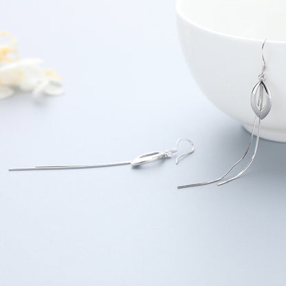 Sterling Silver Dangle Chain Tassel Earrings