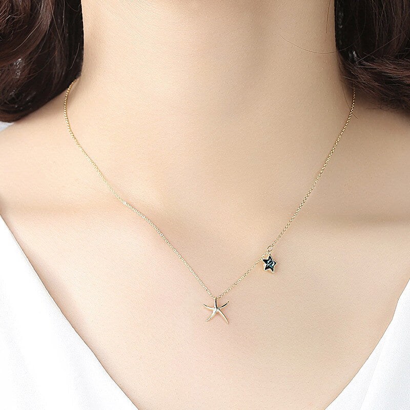 gold starfish necklace