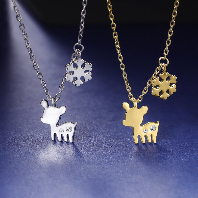 gold plated baby deer necklace
