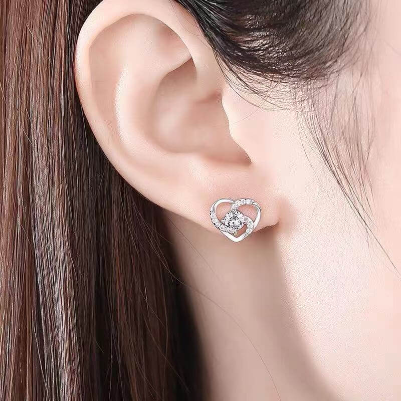 	 heart-shaped earrings