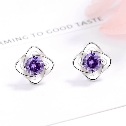 four leaf clover stud earrings for women