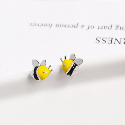 bee earrings sterling silver