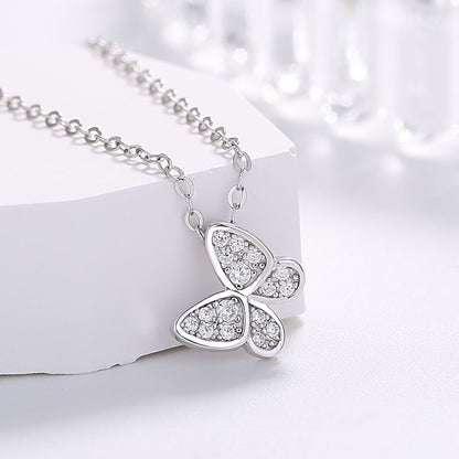 silver diamond butterfly necklace tiffany