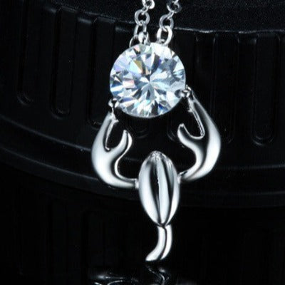 silver diamond Scorpio necklace