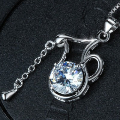 diamond Aquarius necklace