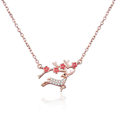 swarovski reindeer necklace