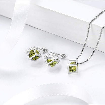 crystal cube necklace