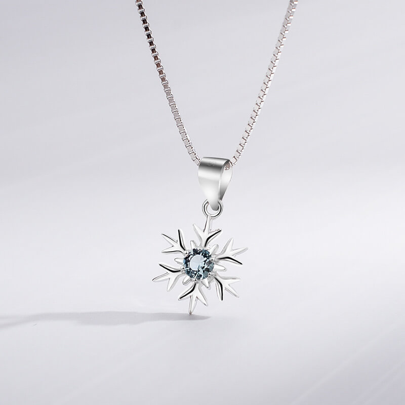 snowflake pendant necklace blue