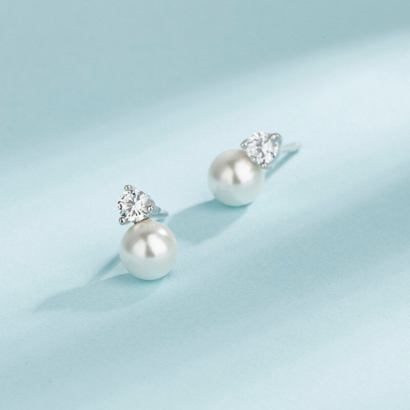 diamond pearl earrings dangle