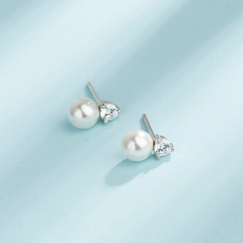 diamond pearl earrings wedding
