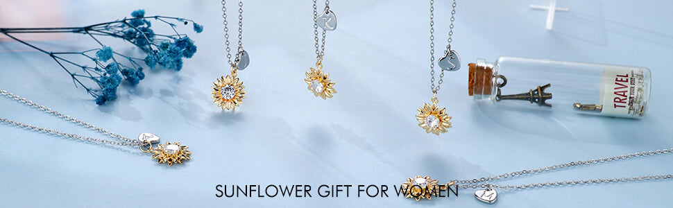 A to Z sunflower necklace for girls gift