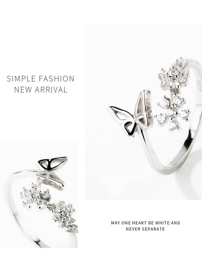 silver butterfly ring
