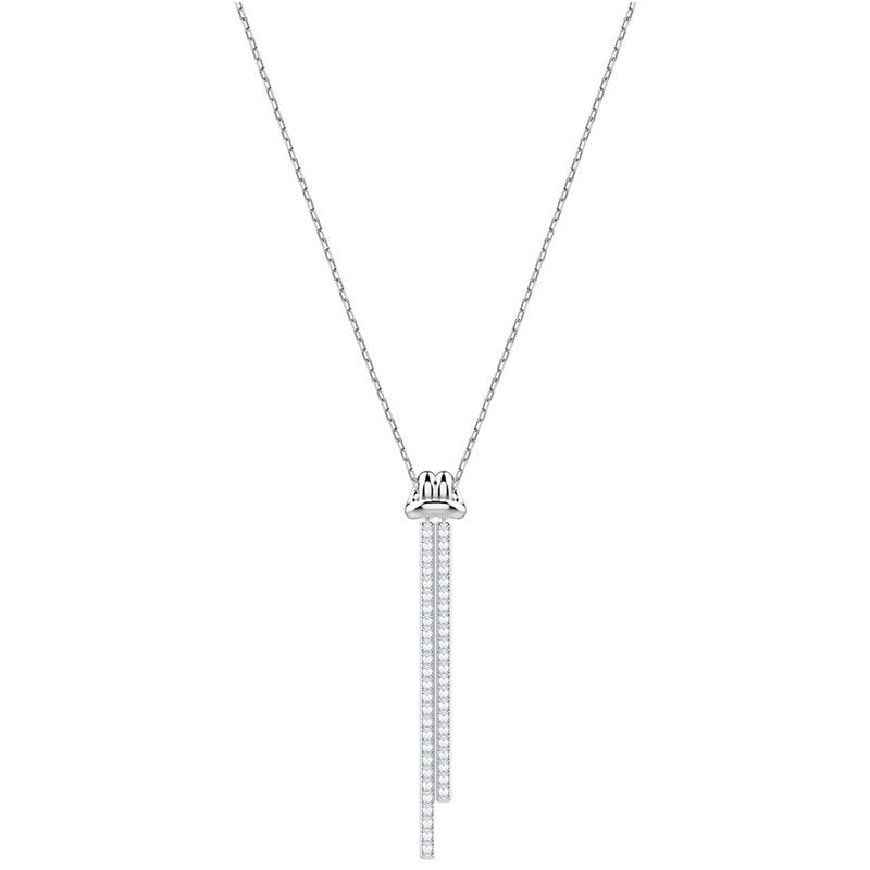 white gold diamond vertical bar necklace
