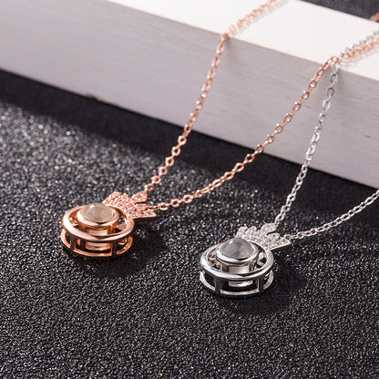 silver sterling projection pendant necklace