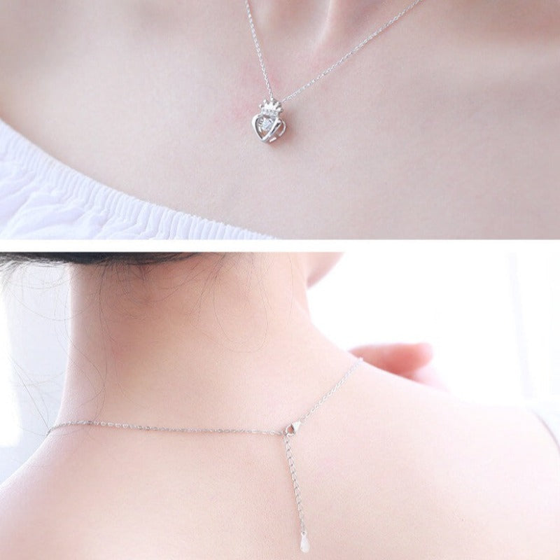 heart diamond crown necklace us