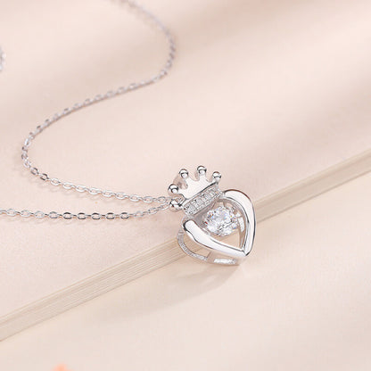 heart diamond crown necklace usa