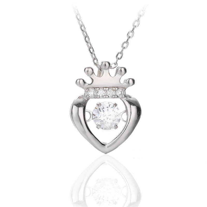 diamond heart crown necklace usa