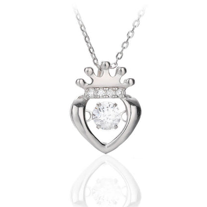 diamond heart crown necklace usa