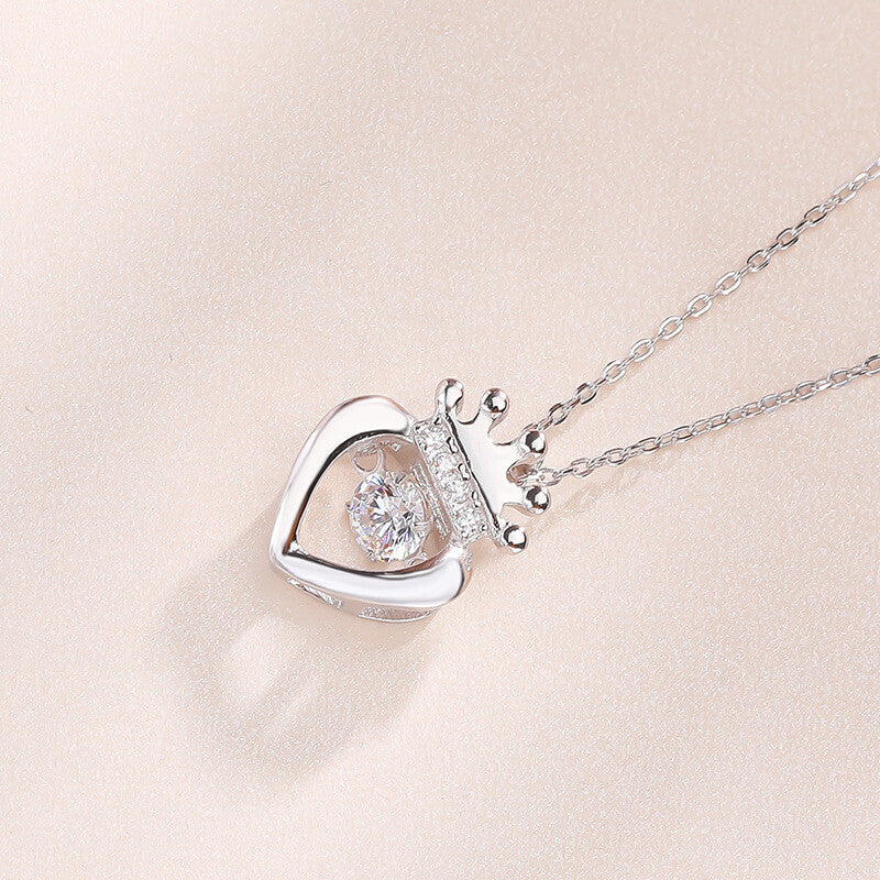 diamond heart crown necklace amazon
