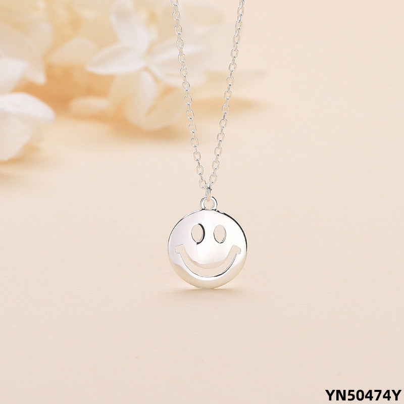 sterling silver smile face necklace