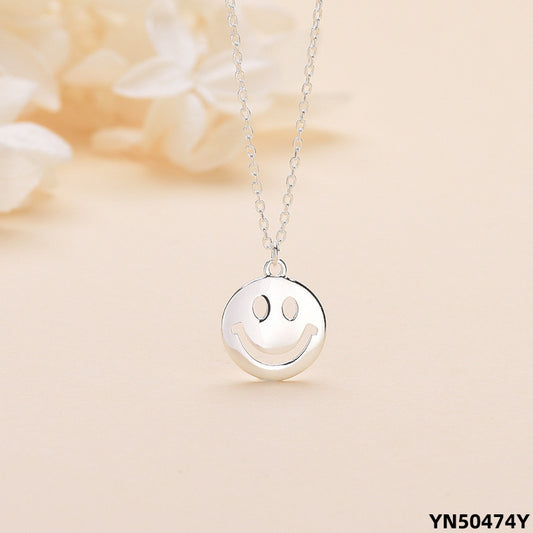 sterling silver smile face necklace