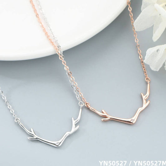 silver deer antler pendant