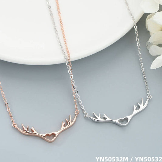 antler necklace white gold