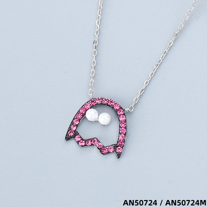 pac man necklace silver