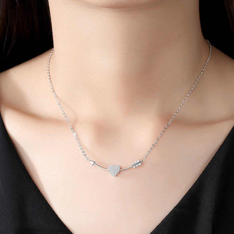 heart and arrow necklace rose gold