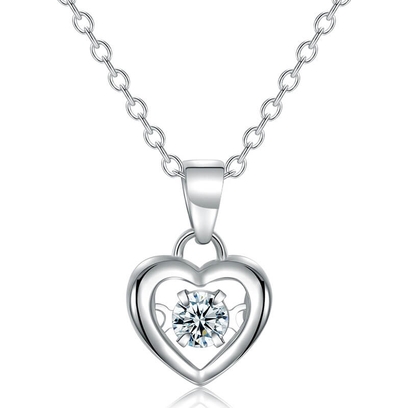 love heart necklace silver