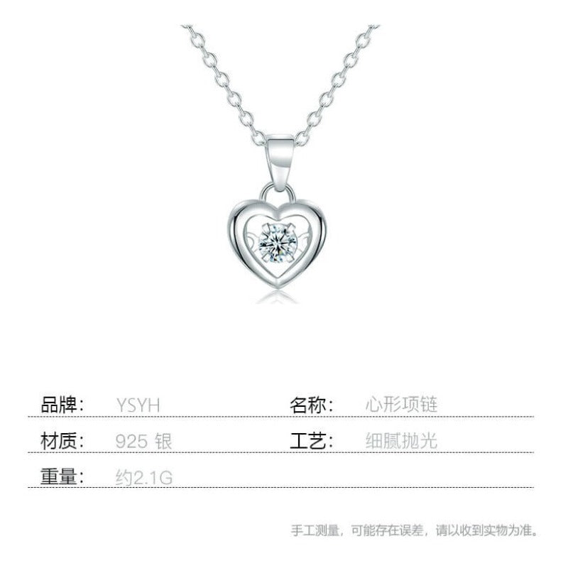 love heart diamond pendant necklace