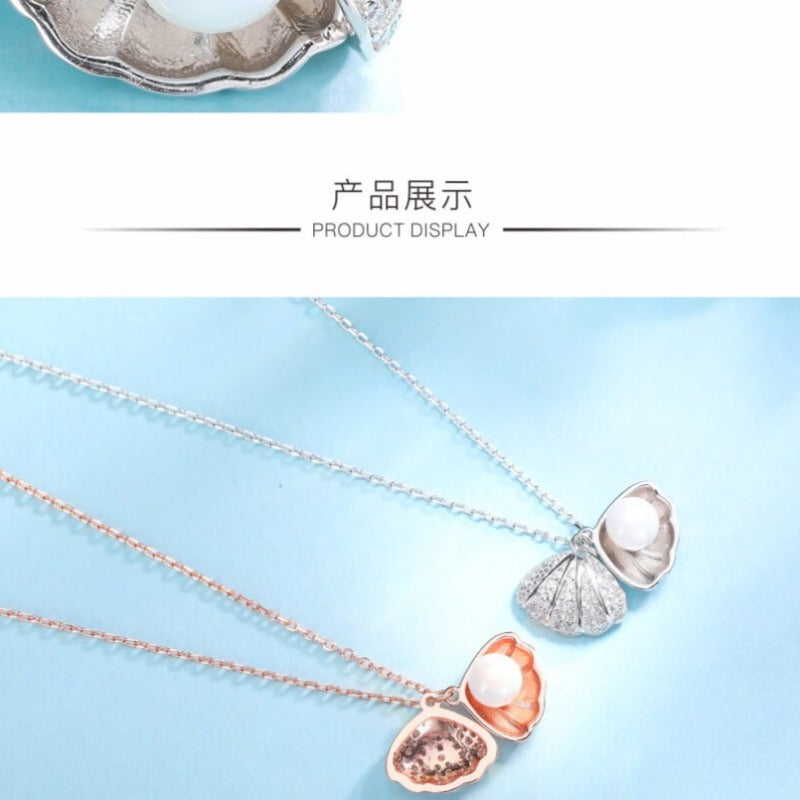 Shell Pendant Necklace for Women Gold Tone Jewelry 